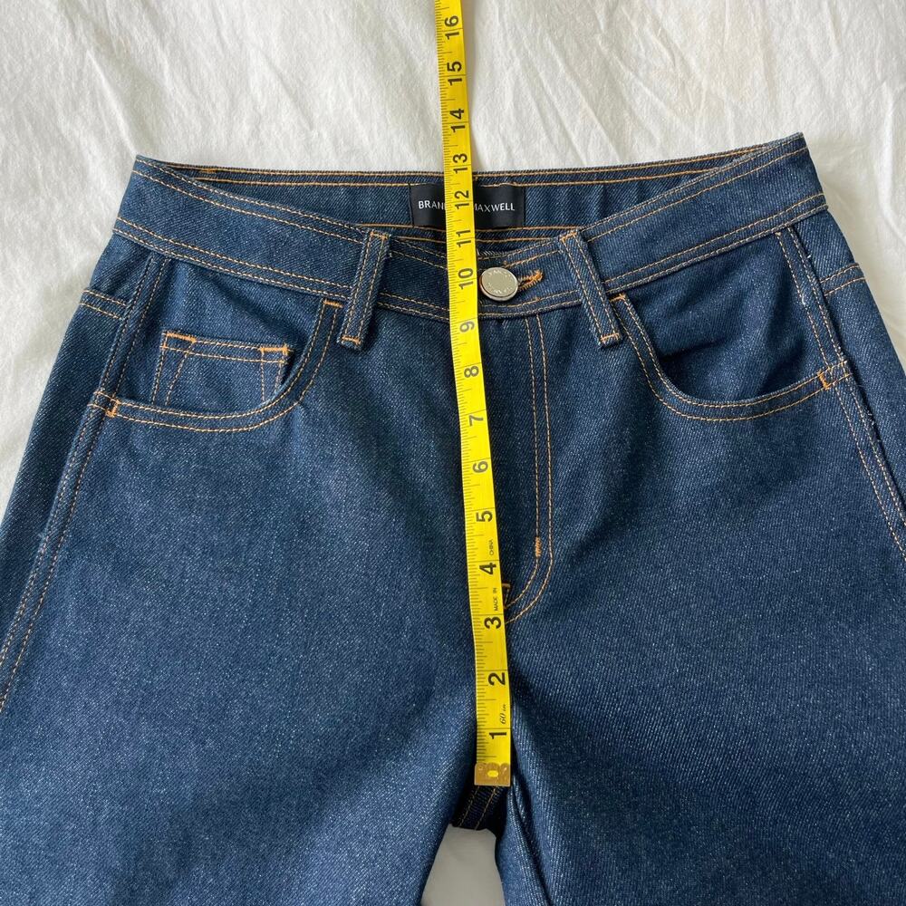 Brandon Maxwell Bella Cuffed Denim Mount Vernon Jeans in Rigid Wash, Size 27 - Picture 6 of 13